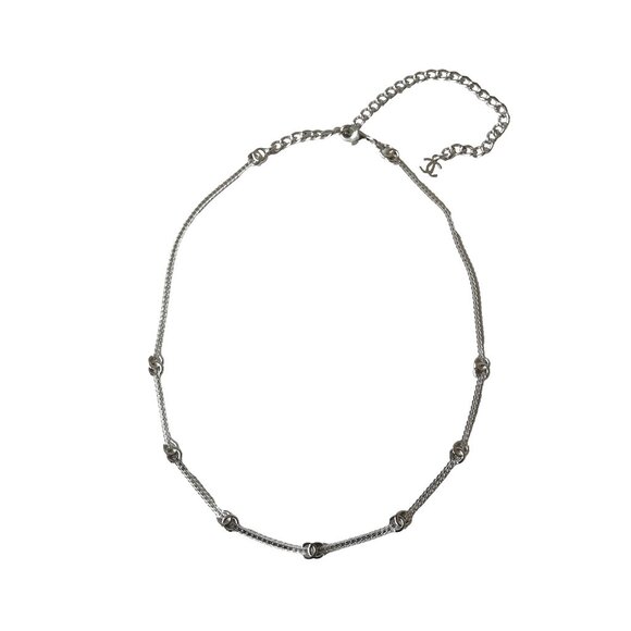 Chanel Seven Metal CC Choker Necklace Silver - Picture 1 of 2